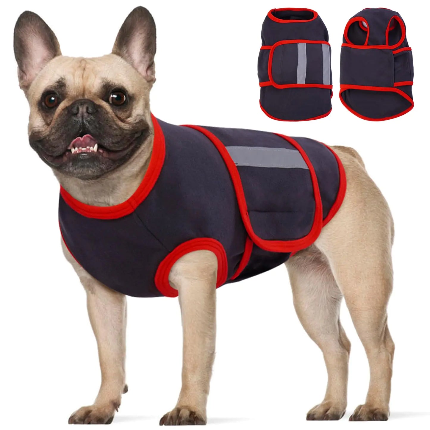 Dog Anxiety Relief Vest-GreyXL- Weighted Vest for Dogs AnxietyPullover with Reflective StripsWarm Stretchable Medium Dog Vest Adjustable BandsDog Comfort Vest for Cold WeatherXLLabrador